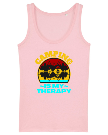 Camping Is My Therapy Cotton Pink