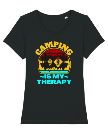 Camping Is My Therapy Black