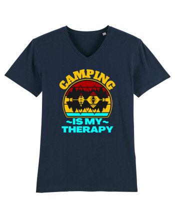 Camping Is My Therapy French Navy