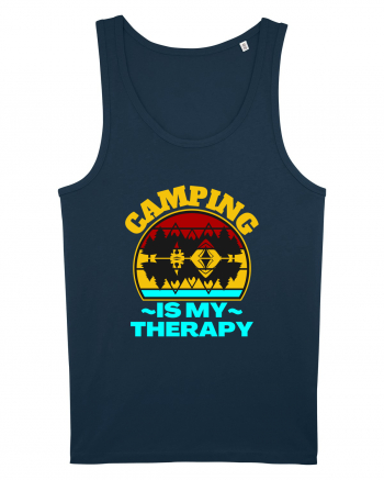 Camping Is My Therapy Navy