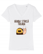 Graba strica treaba Tricou mânecă scurtă guler V Damă Evoker