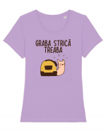 Graba strica treaba Tricou mânecă scurtă guler larg fitted Damă Expresser