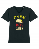 Gym now, Tacos Later Tricou mânecă scurtă guler V Bărbat Presenter