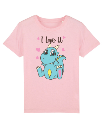 Te iubesc cu dinozaurul albastru Cotton Pink