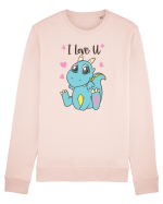 Te iubesc cu dinozaurul albastru Bluză mânecă lungă Unisex Rise