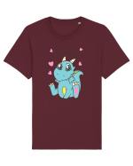 Te iubesc cu dinozaurul albastru Tricou mânecă scurtă Unisex Rocker