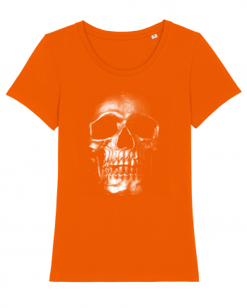 Silver Skull Bright Orange