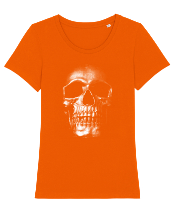 Silver Skull Bright Orange