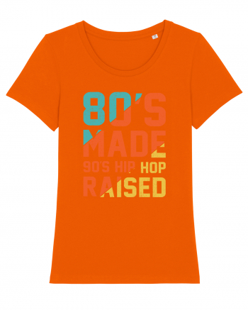 80's Made 90's Hip Hop Raised Bright Orange