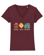Peace Love Hip Hop Tricou mânecă scurtă guler V Damă Evoker