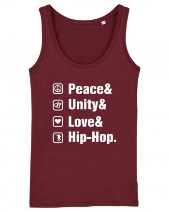 Peace Unity Love Hip Hop Burgundy