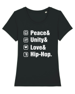 Peace Unity Love Hip Hop Tricou mânecă scurtă guler larg fitted Damă Expresser