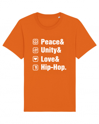 Peace Unity Love Hip Hop Bright Orange