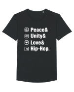 Peace Unity Love Hip Hop Tricou mânecă scurtă guler larg Bărbat Skater