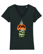 Toxic pumpkin  Tricou mânecă scurtă guler V Damă Evoker