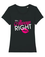 Mrs. Always Right Tricou mânecă scurtă guler larg fitted Damă Expresser