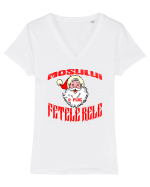 Mosului ii plac FETELE RELE Tricou mânecă scurtă guler V Damă Evoker