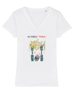 Nu ridica tonul (Halloween) Tricou mânecă scurtă guler V Damă Evoker