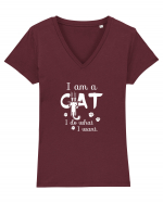 I am a Cat Tricou mânecă scurtă guler V Damă Evoker