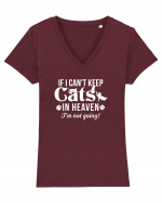 Keep cats in heaven Tricou mânecă scurtă guler V Damă Evoker