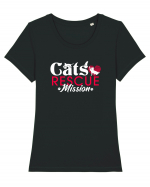 Cats rescue mission Tricou mânecă scurtă guler larg fitted Damă Expresser