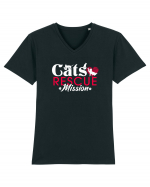 Cats rescue mission Tricou mânecă scurtă guler V Bărbat Presenter