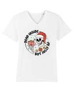 DEAD INSIDE BUT JOLLY AF Tricou mânecă scurtă guler V Bărbat Presenter
