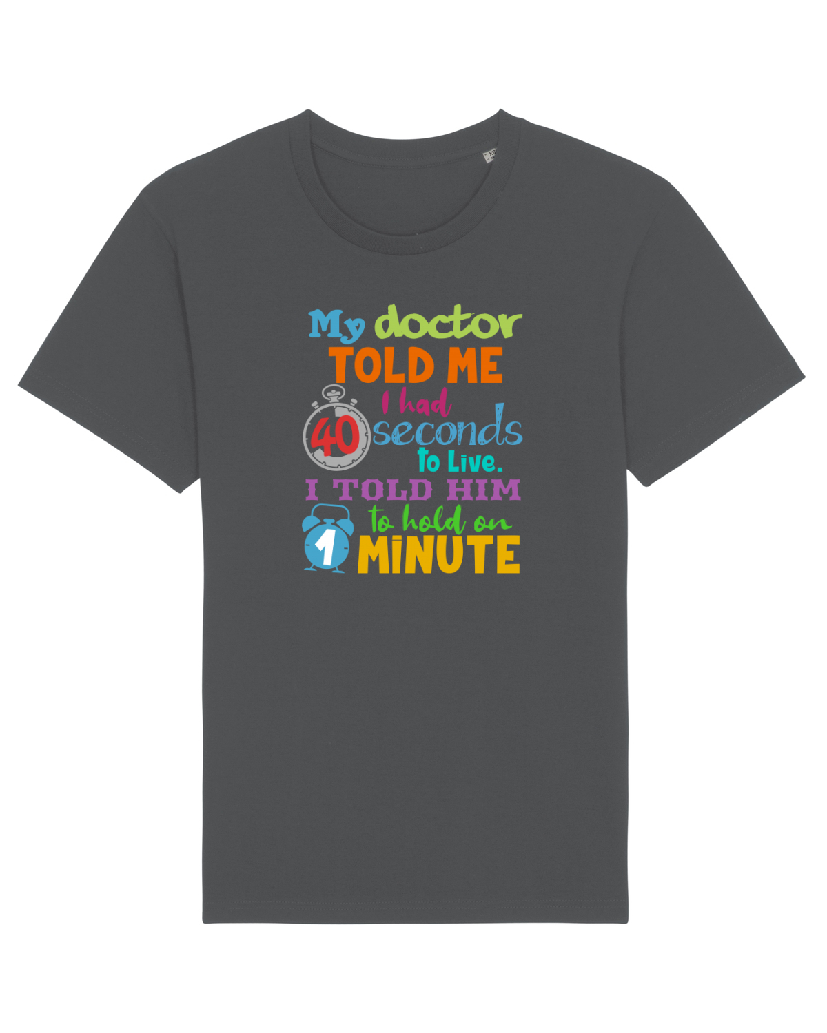 Tricou mânecă scurtă Unisex Rocker Anthracite