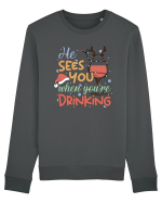HE SEES YOU WHEN YOU’RE DRINKING Bluză mânecă lungă Unisex Rise