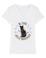 IS THIS JOLLY ENOUGH? Tricou mânecă scurtă guler V Damă Evoker