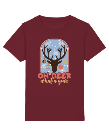 Oh Deer What A Year Burgundy