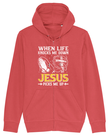 When life knocks me down Jesus picks me up Carmine Red
