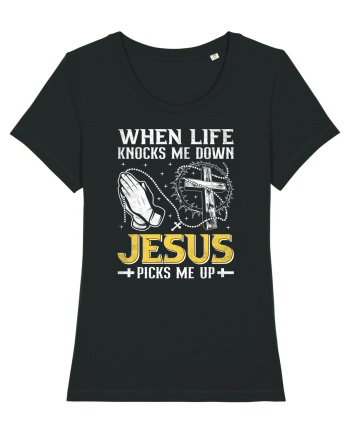 When life knocks me down Jesus picks me up Black