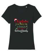 Celebrate love of God and Family Tricou mânecă scurtă guler larg fitted Damă Expresser