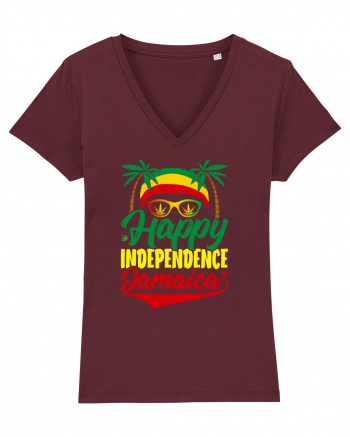Happy Independence Jamaica Burgundy