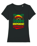 Happy Independence Jamaica Tricou mânecă scurtă guler larg fitted Damă Expresser