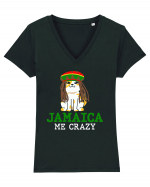 Jamaica me crazy Tricou mânecă scurtă guler V Damă Evoker