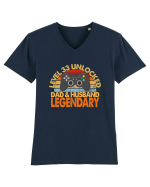 Level 33 Unlocked Dad & Husband Legendary Tricou mânecă scurtă guler V Bărbat Presenter