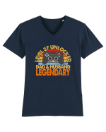 Level 37 Unlocked Dad & Husband Legendary Tricou mânecă scurtă guler V Bărbat Presenter