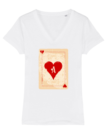 Red heart ace White