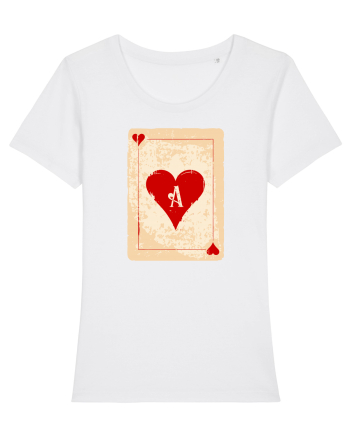 Red heart ace White