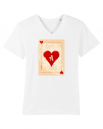 Red heart ace White