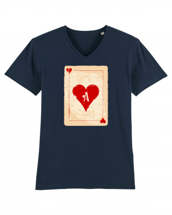 Red heart ace French Navy