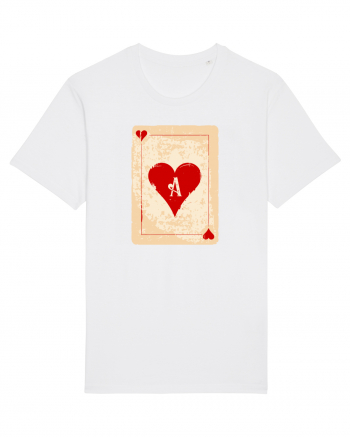 Red heart ace White