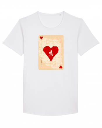 Red heart ace White