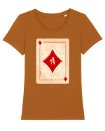 Diamond ace Tricou mânecă scurtă guler larg fitted Damă Expresser