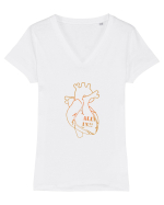 All in heart. Tricou mânecă scurtă guler V Damă Evoker