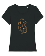 All in heart. Tricou mânecă scurtă guler larg fitted Damă Expresser
