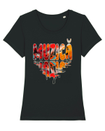 Muzică Tricou mânecă scurtă guler larg fitted Damă Expresser