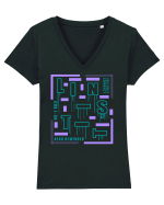 Liniștit! Tricou mânecă scurtă guler V Damă Evoker